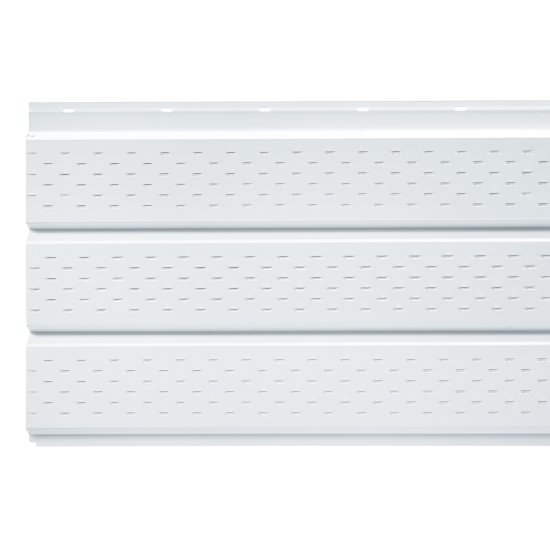 Софит металлический перфорированный Grand Line сигнальный белый RAL 9003 2000х357х0,45 мм