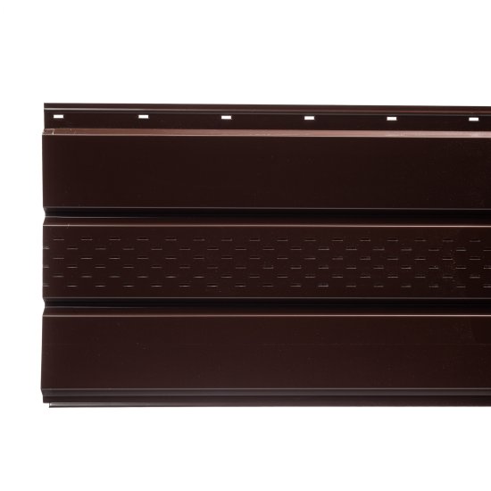 Софит металлический с центральной перфорацией Grand Line коричневый RAL 8017 2000х357х0,45 мм
