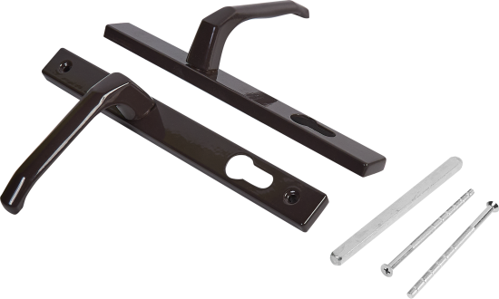 Ручка дверная для узкопрофильных замков на планке 26x92 мм, цвет коричневый