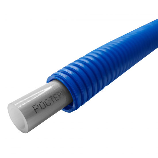 Труба гофрированная Ростерм d32 мм 100 м полиэтилен цвет синий