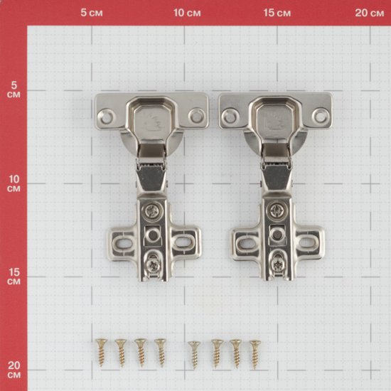 Петля мебельная Slide-on 110° полунакладная с ответной планкой (2 шт.)
