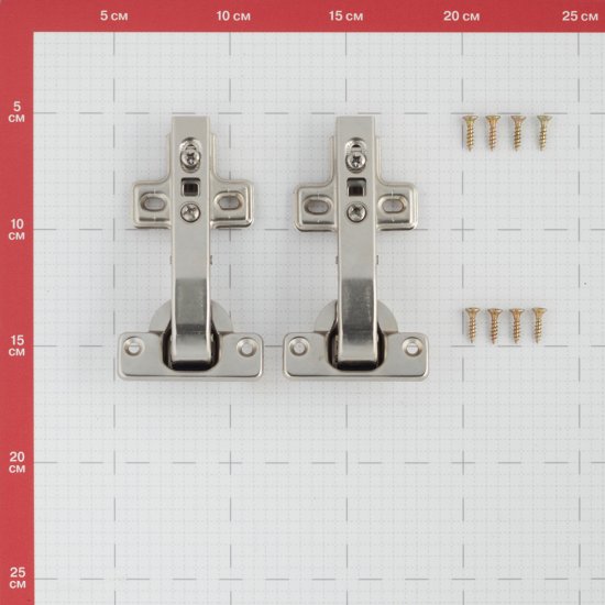 Петля мебельная Click 180° угловая с ответной планкой и доводчиком (2 шт.)