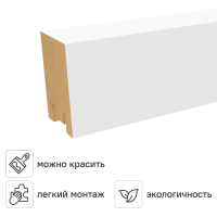 Рейка Ривьера 40x30x2700 мм МДФ цвет белый