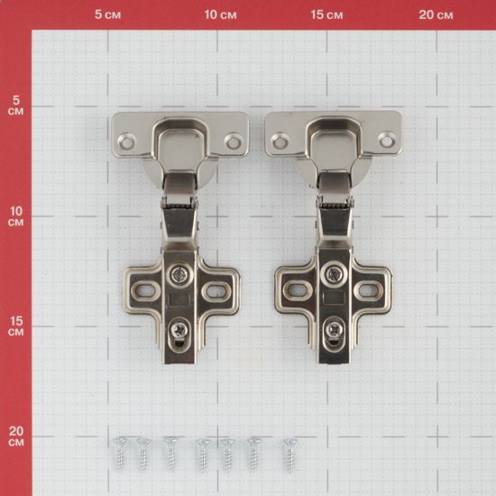 Петля мебельная Click 110° полунакладная с ответной планкой и доводчиком (2 шт.)