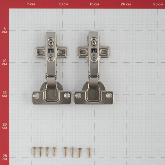 Петля мебельная Click 110° накладная с ответной планкой и доводчиком (2 шт.)
