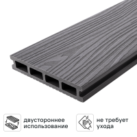 Террасная доска ДПК T-Decks цвет Серый 150x25x3000 мм двусторонняя вельвет/структура древесины 0.45 м²