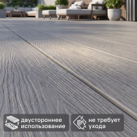Террасная доска ДПК T-Decks цвет Серый 150x25x3000 мм двусторонняя вельвет/структура древесины 0.45 м²