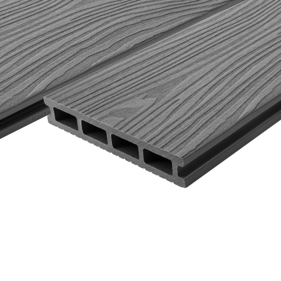 Террасная доска ДПК T-Decks цвет Серый 150x25x3000 мм двусторонняя вельвет/структура древесины 0.45 м²