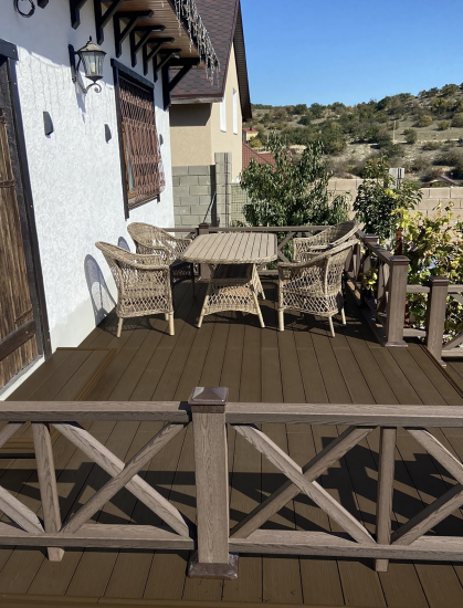 Террасная доска ДПК T-Decks цвет Венге 150x25x3000 мм двусторонняя вельвет/структура древесины 0.45 м²