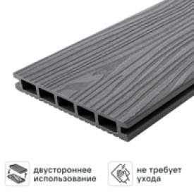 Террасная доска ДПК T-Decks цвет Серый 150x20x3000 мм двусторонняя вельвет/структура древесины 0.45 м²
