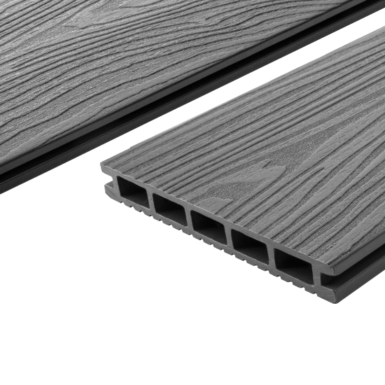 Террасная доска ДПК T-Decks цвет Серый 150x20x3000 мм двусторонняя вельвет/структура древесины 0.45 м²