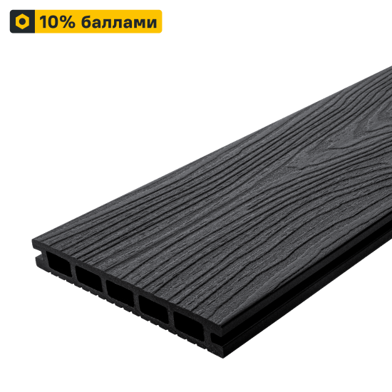 Террасная доска ДПК T-Decks цвет Графит 150x20x3000 мм двусторонняя вельвет/структура древесины 0.45 м²