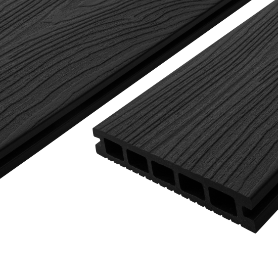 Террасная доска ДПК T-Decks цвет Графит 150x20x3000 мм двусторонняя вельвет/структура древесины 0.45 м²