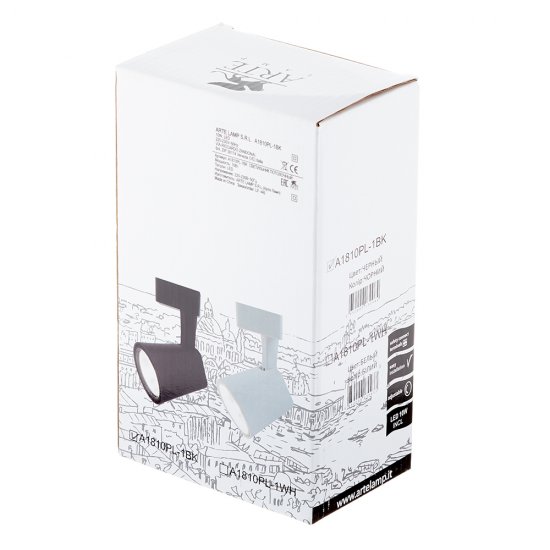 Светодиодный трековый светильник однофазный Arte Lamp 4000К 10 Вт черный (A1810PL-1BK/0964)