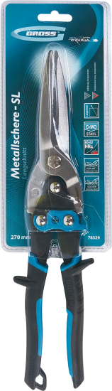 Ножницы по металлу прямой рез Gross 78329 до 0.94 мм, 270 мм