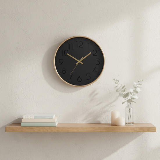 Часы настенные Troykatime круглые пластик цвет золотисто-черный бесшумные ø30 см