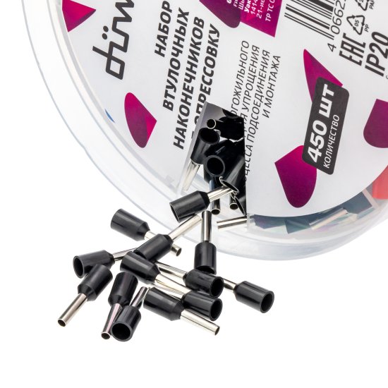 Наконечник НШВИ-1 0.5-2.5 мм² цвет разноцветный 450 шт.