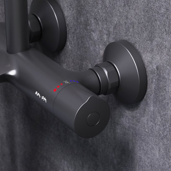 Душевая стойка AM.PM Moxie F079M522, с термостатом, 3 режима, цвет черный