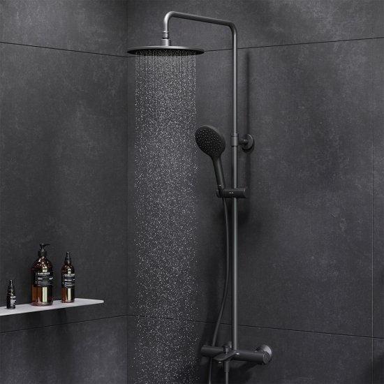 Душевая стойка AM.PM Moxie F079M522, с термостатом, 3 режима, цвет черный