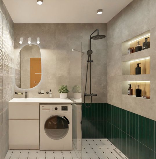 Душевая стойка AM.PM Moxie F079M522, с термостатом, 3 режима, цвет черный