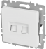 Розетка компьютерная двойная встраиваемая IEK Brite РК/Т12-БрБ RJ11/RJ45 цвет белый