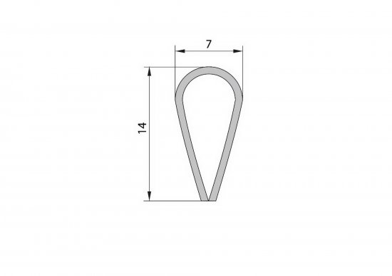 Профиль ПВХ окантовочный 14x7x3000 мм