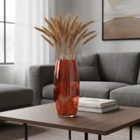 Ваза Овал янтарная стекло цвет красный 25 см