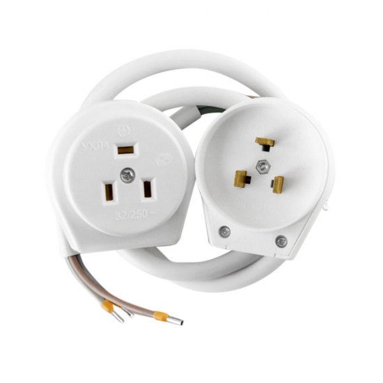 Комплект для подключения электроплит Svet РВШ скрытая установка с заземлением 2Р+РЕ 32 А 250 В IP20 белый (SV0304-10020)