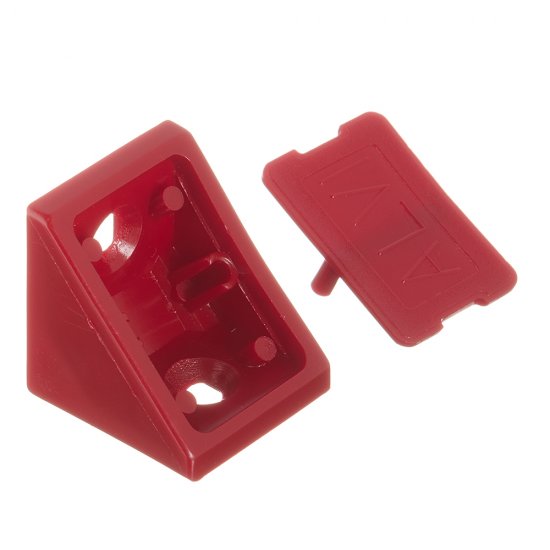 Уголок мебельный пластиковый 21х21х21 мм красное дерево с шурупом (6 шт.)