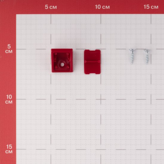 Уголок мебельный пластиковый 21х21х21 мм красное дерево с шурупом (6 шт.)