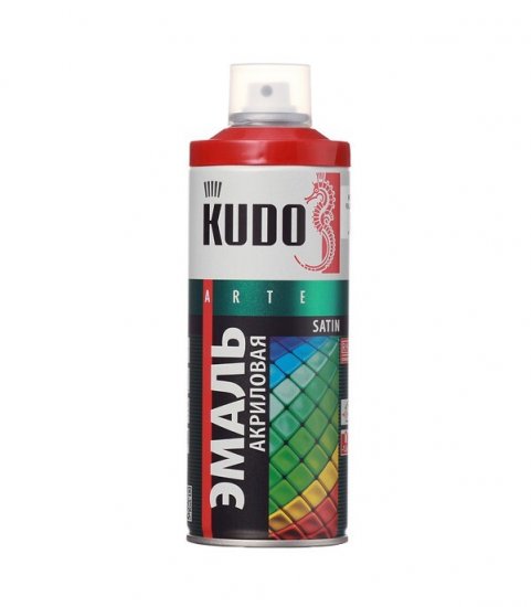Эмаль аэрозольная Kudo Satin огненно-красная полуматовая RAL 3000 520 мл (KU-0A3000)