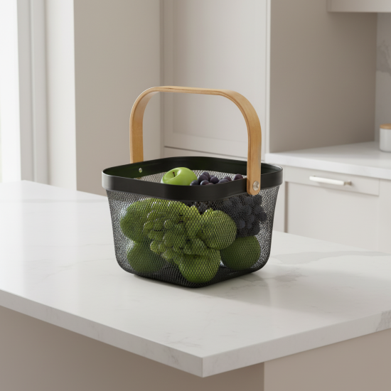 Корзина для фруктов 24.7 см металл черный