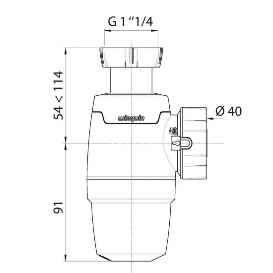 Сифон для раковины Wirquin Neo 1 1/4х40 мм без выпуска с соединением 40 мм (30987068)