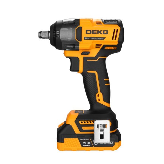Гайковерт аккумуляторный ударный бесщеточный Deko DKIS20 063-4033, 20 В Li-Ion 2x3 Ач, 350 Нм