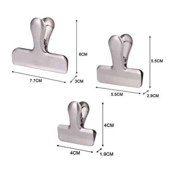 Зажимы для пакетов Delinia нержавеющая сталь цвет серебристый 3 шт
