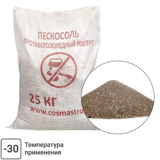 Противогололедные реагенты Пескосоль Оптима 25 кг
