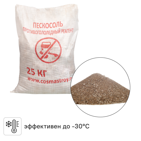 Противогололедные реагенты Пескосоль Оптима 25 кг