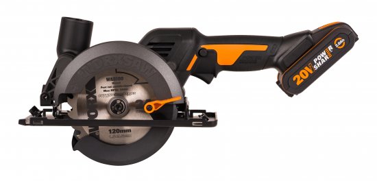 Пила циркулярная аккумуляторная Worx WT520WX, 20 В Li-ion 2 Ач, 120 мм