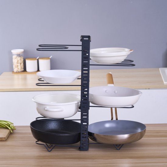 Органайзер для сковородок и крышек раздвижной Delinia 19x57x24 см сталь черный