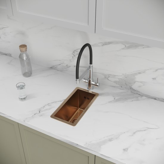 Мойка для кухни врезная М7G Delinia 20x40 см глубина чаши 17 см нержавеющая сталь цвет золото