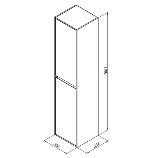 Пенал Lavelly Cube 35 см подвесной дуб рустик