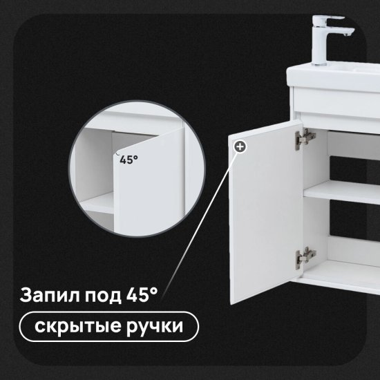 Тумба под раковину Lavelly Cube 40 см подвесная белый глянец (00316621)