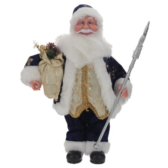 Игрушка Дед Мороз 795402 30x10x20 см цвет сине-белый