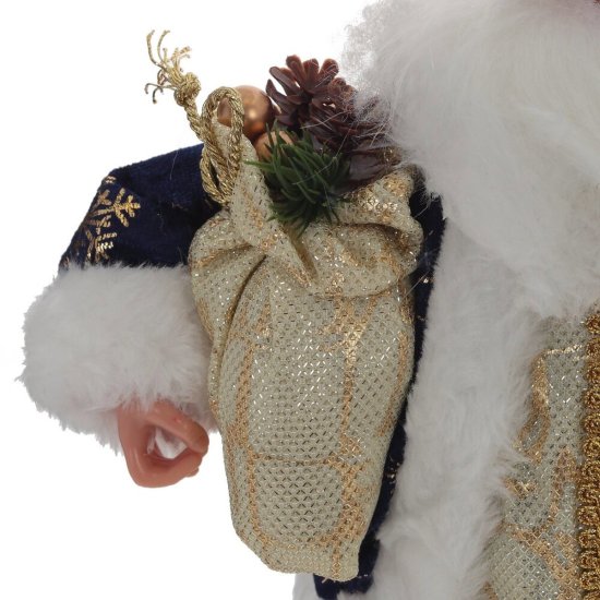 Игрушка Дед Мороз 795402 30x10x20 см цвет сине-белый