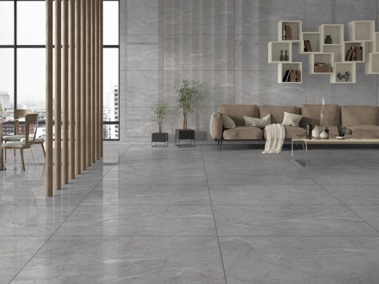 Глазурованный керамогранит Bogart Grey 60x120 см 2.88 м² полированный цвет серый