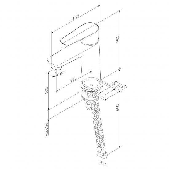 Смеситель для раковины AM.PM Drive F9U02100 однорычажный цвет хром