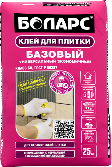 Клей для плитки Боларс Базовый, 25 кг