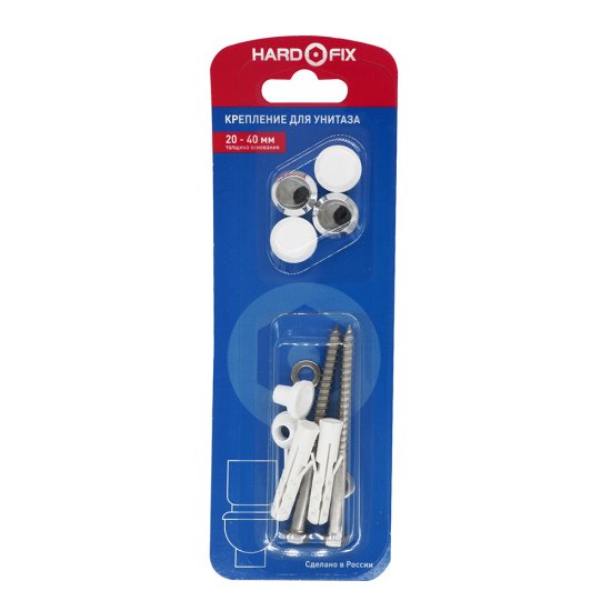 Набор для крепления унитаза 20-40 мм с нержавеющим шурупом Hard-Fix