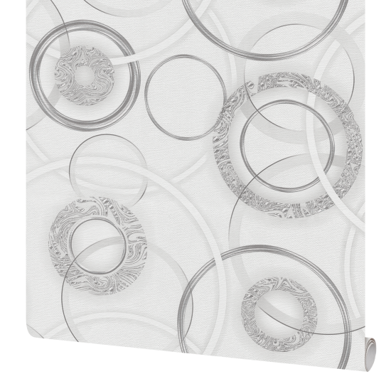 Обои бумажные Московская обойная фабрика Рондо белые 0.53 м 6306-1