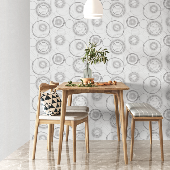 Обои бумажные Московская обойная фабрика Рондо белые 0.53 м 6306-1